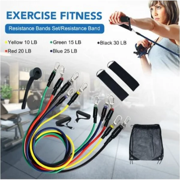 11Pcs Fitness Resistance Bands Set