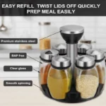 Rotating Spice Rack 6 Bottles Set