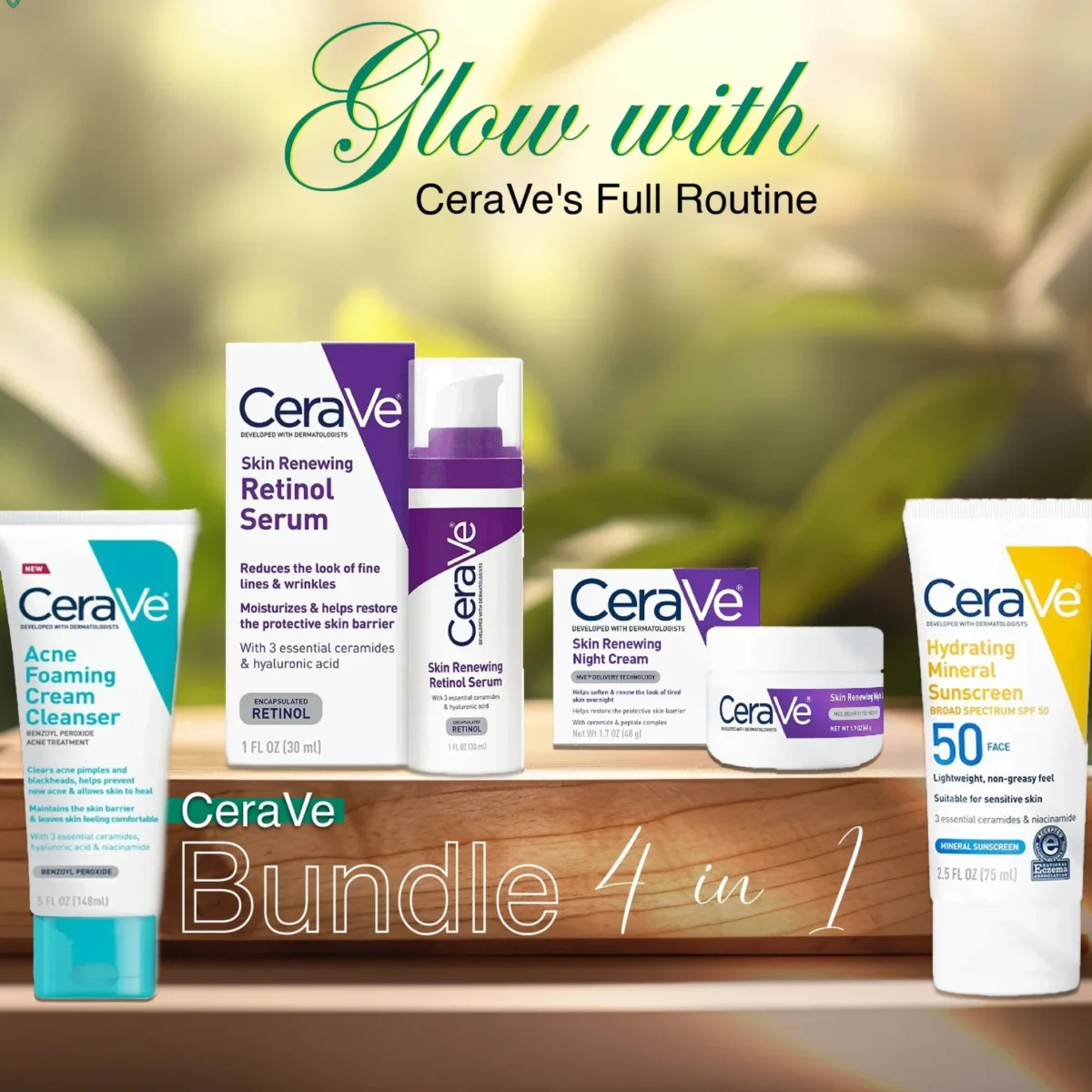 Cerave 4 in 1 Skincare Bundle