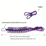 12 Clips Elastic Laundry Rope